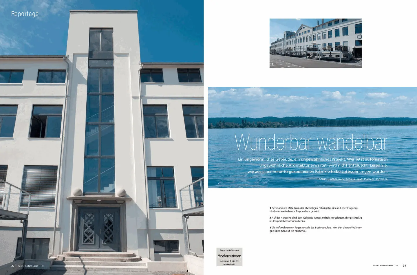 Pressebericht «Wunderbar wandelbar» in Häuser modernisieren 1/2011